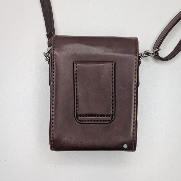 Vintage Brown Camera Bag Small Crossbody Belt Structured - Picture 2 of 7